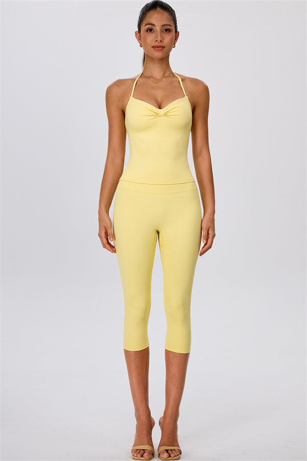 The Energize Halter Tank Top Capri Leggings 2-Piece Set