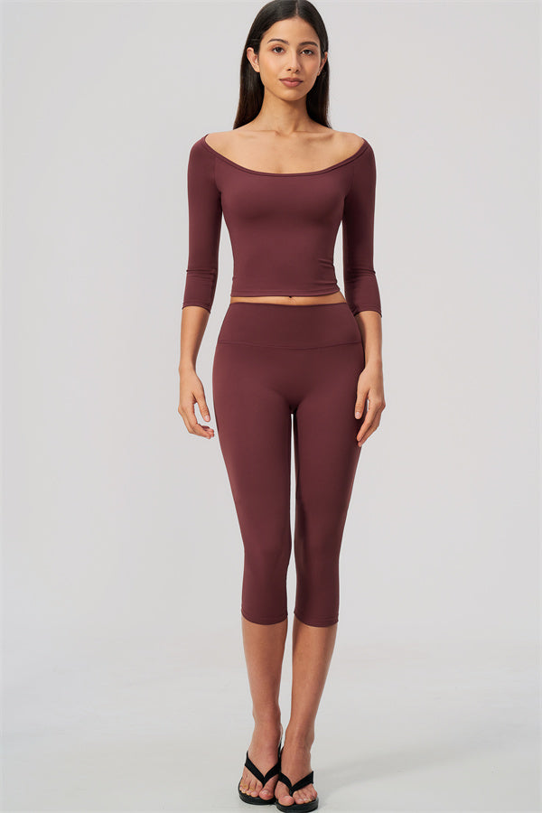 The Twirl Half-Sleeve T-Shirt Capri Leggings 2-Piece Set