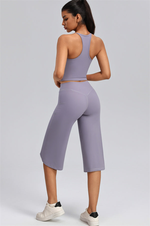 The Velora Crop Top Wide Leg Crop 2-Piece Set