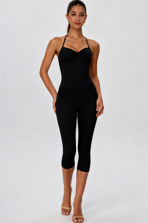 The Energize Halter Tank Top Capri Leggings 2-Piece Set