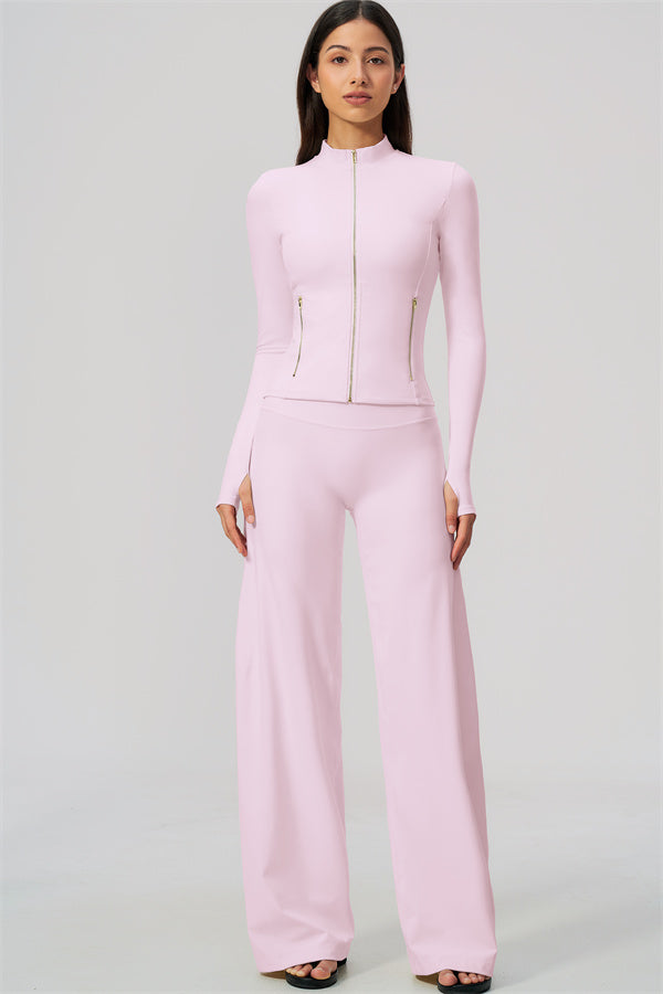 The Twirl Zip Jacket Straight Leg Pants 2-Piece Set
