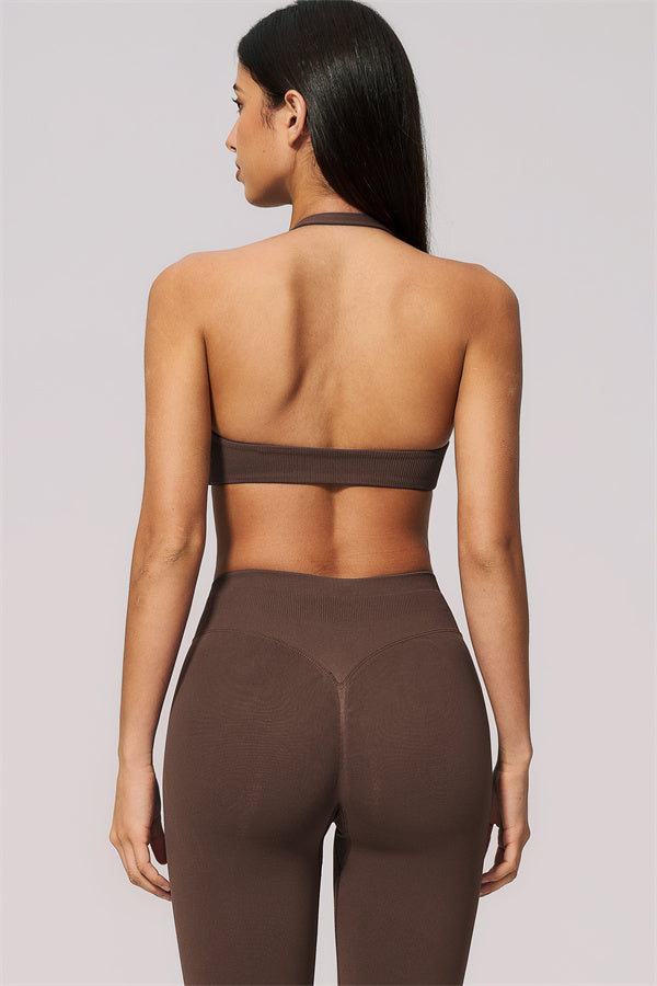 The Velvetine Halter Sports Bra Leggings 2-Piece Set