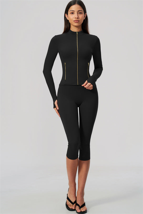 The Twirl Zip Jacket Capri Leggings 2-Piece Set