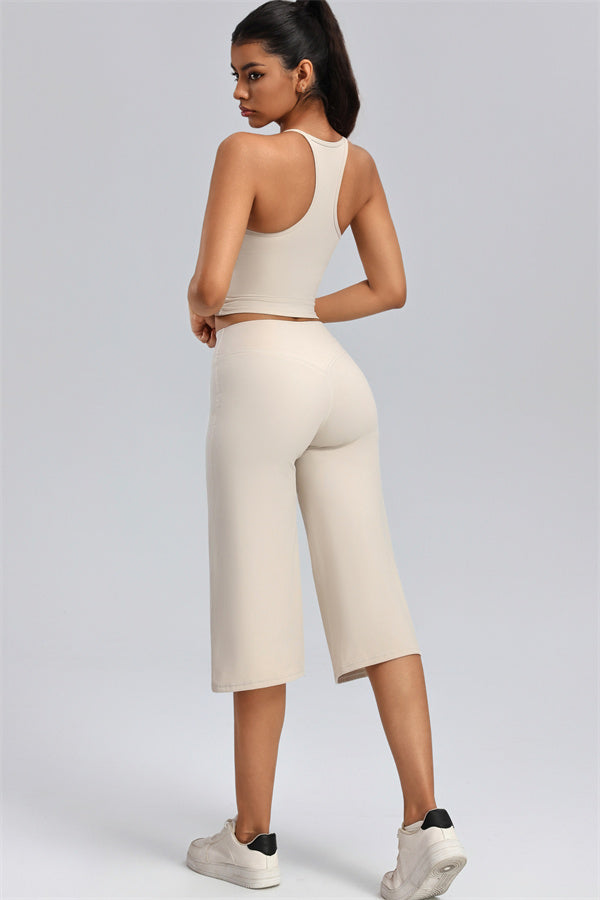 The Velora Crop Top Wide Leg Crop 2-Piece Set