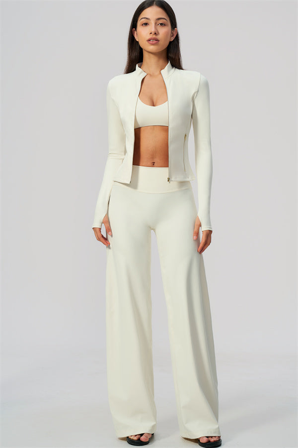 The Twirl Daring Jacket Sports Bra Straight Leg Pants 3-Piece Set