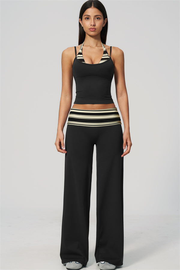 The Enliven Halter Tank Top Straight Leg Pants 2-Piece Set
