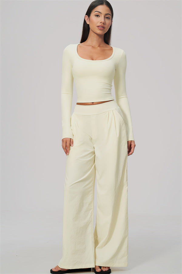The Amity Long Sleeve T-shirt Wide-Leg Pants 2-Piece Set