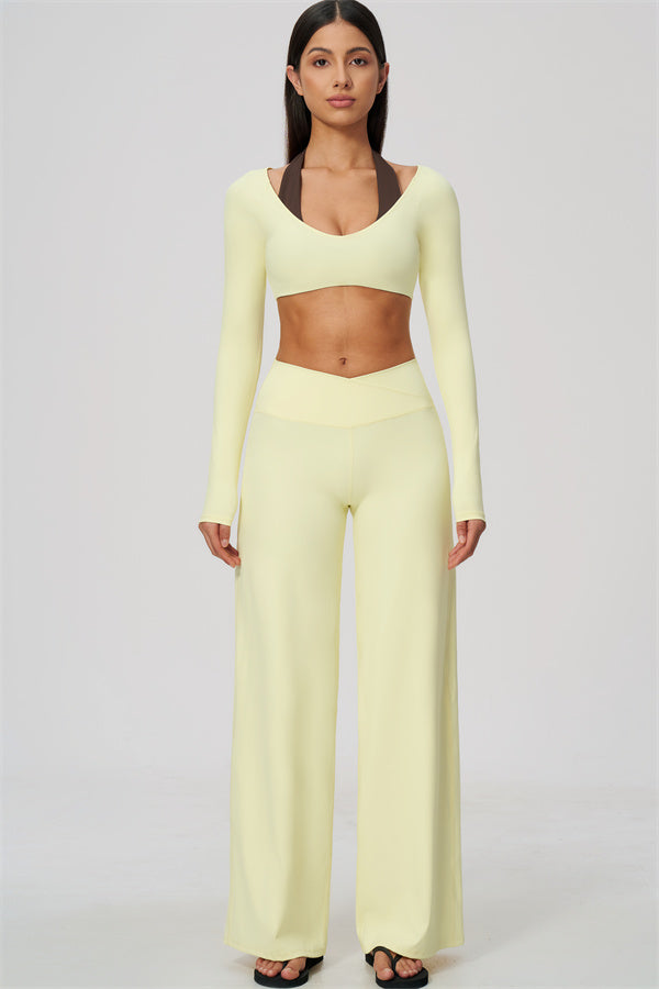 The Soiree Halter Crop Top Straight Leg Pants 2-Piece Set