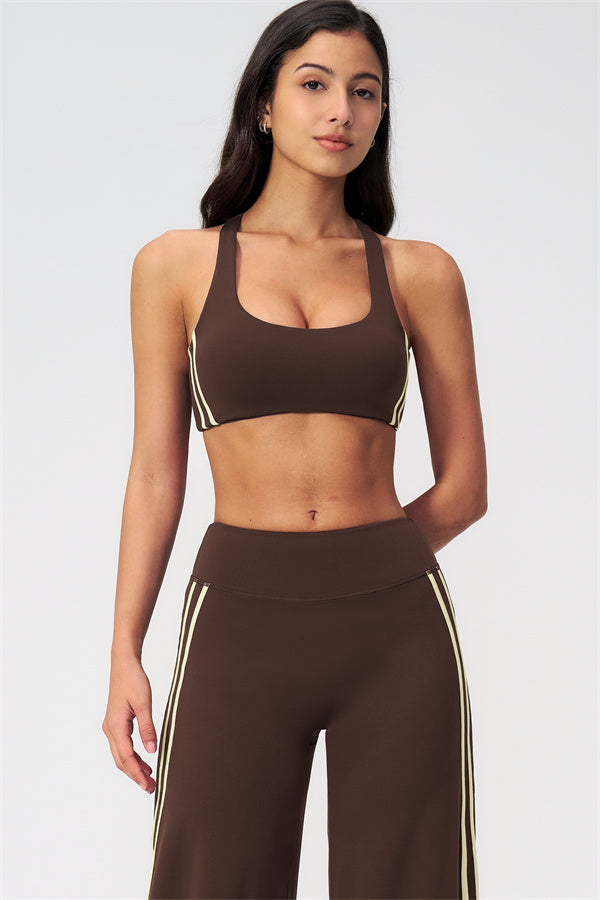 The Evoke Racerback Sports Bra Straight Leg Pants 2-Piece Set