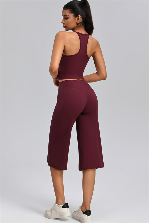 The Velora Crop Top Wide Leg Crop 2-Piece Set
