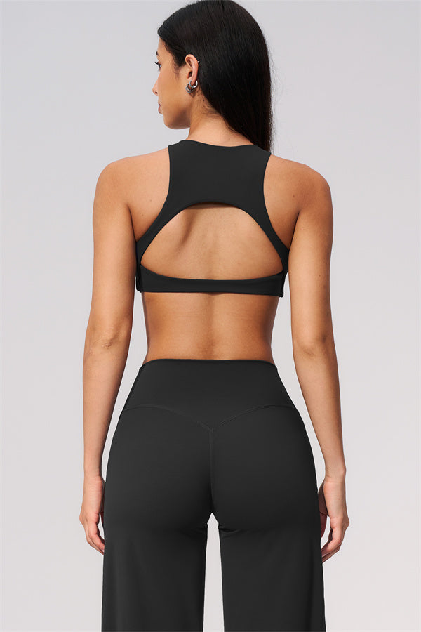 The Twirl Open Back Sports Bra Straight Leg Pants 2-Piece Set