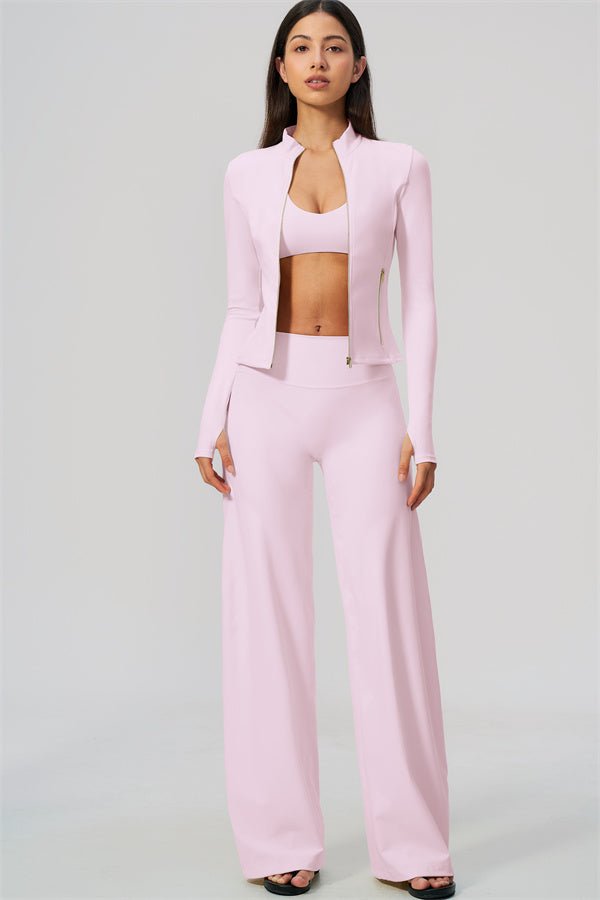 The Twirl Daring Jacket Sports Bra Straight Leg Pants 3-Piece Set