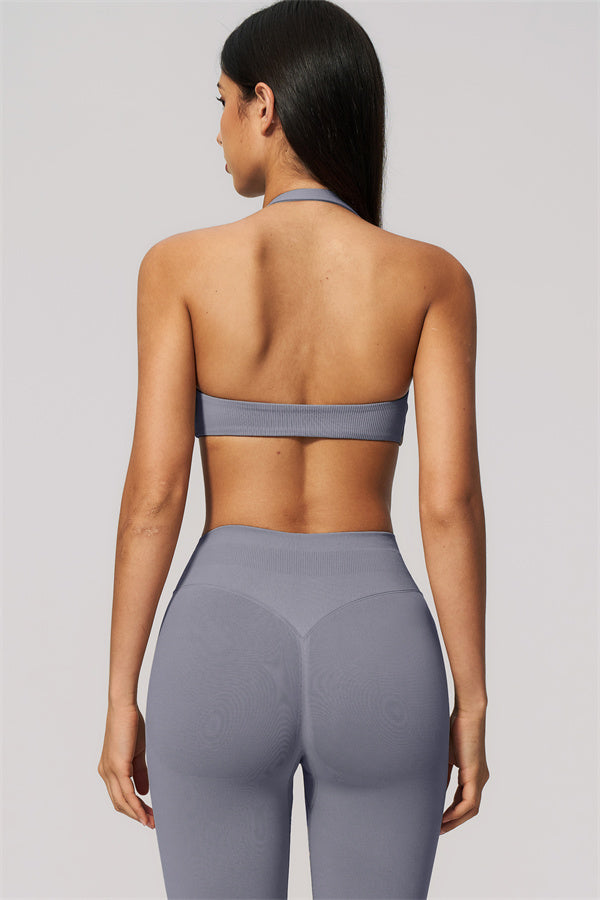 The Velvetine Halter Sports Bra Leggings 2-Piece Set