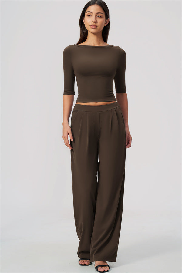 The Flow Motion Half-Sleeve T-Shirt Straight Leg Pants 2-Piece Set