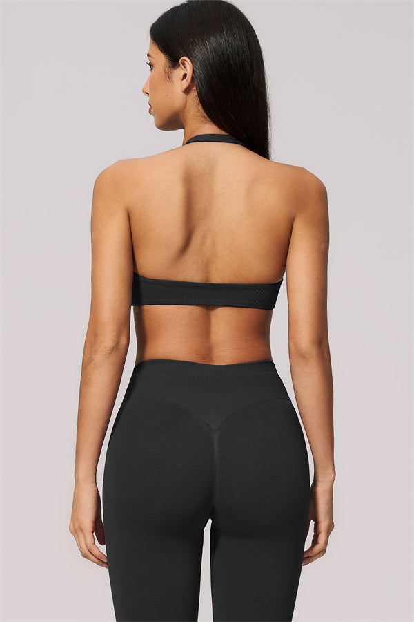 The Velvetine Halter Sports Bra Leggings 2-Piece Set