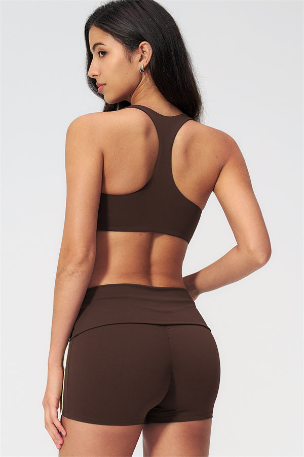 The Evoke Racerback Sports Bra Shorts 2-Piece Set