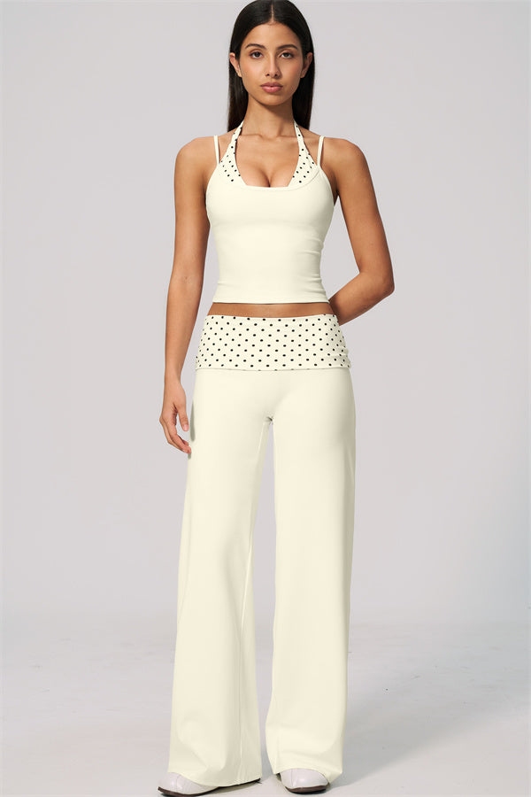 The Enliven Halter Tank Top Straight Leg Pants 2-Piece Set