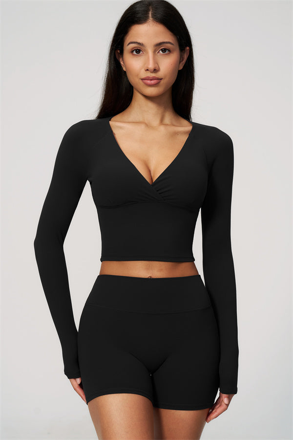 The Lox Long Sleeve Crop top Shorts 2-Piece Set