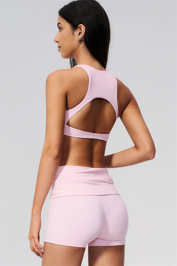 The Twirl Open Back Sports Bra Shorts 2-Piece Set