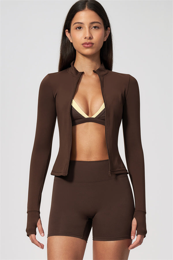The New Seraphine Jacket Sports Bra Shorts 3-Piece Set