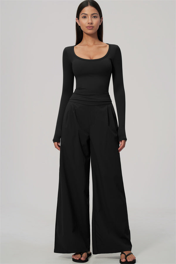 The Amity Long Sleeve T-shirt Wide-Leg Pants 2-Piece Set