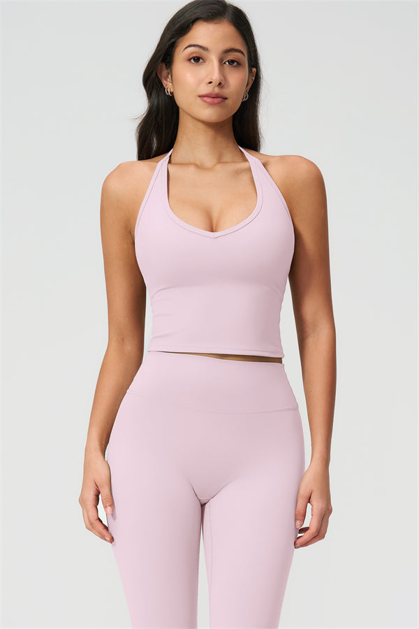 The Twirl Halter Tank Top Capri Leggings 2-Piece Set