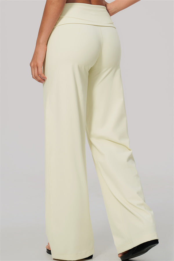 The Twirl Straight Leg Pants Foldover Waist New Colors