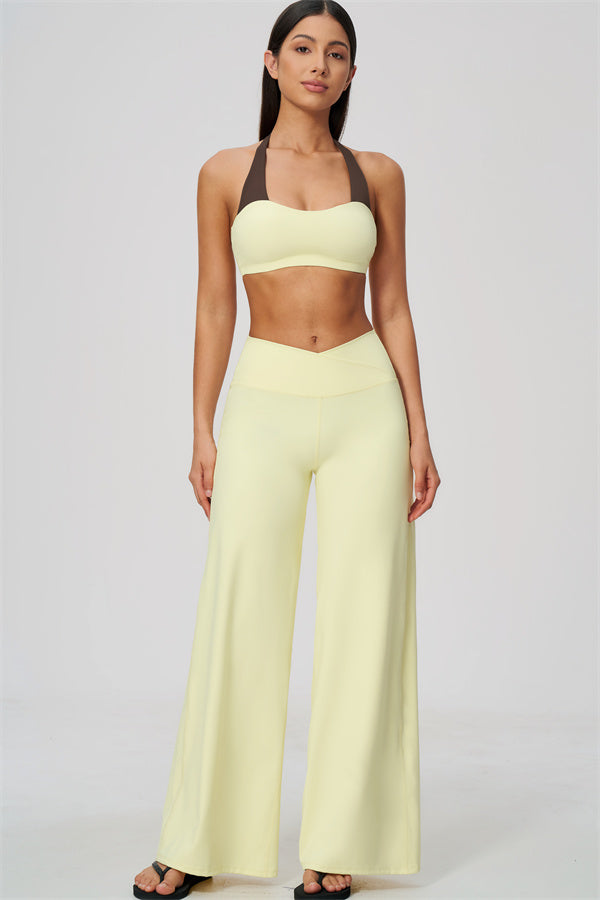 The Soiree Halter Sports Bra Straight Leg Pants 2-Piece Set