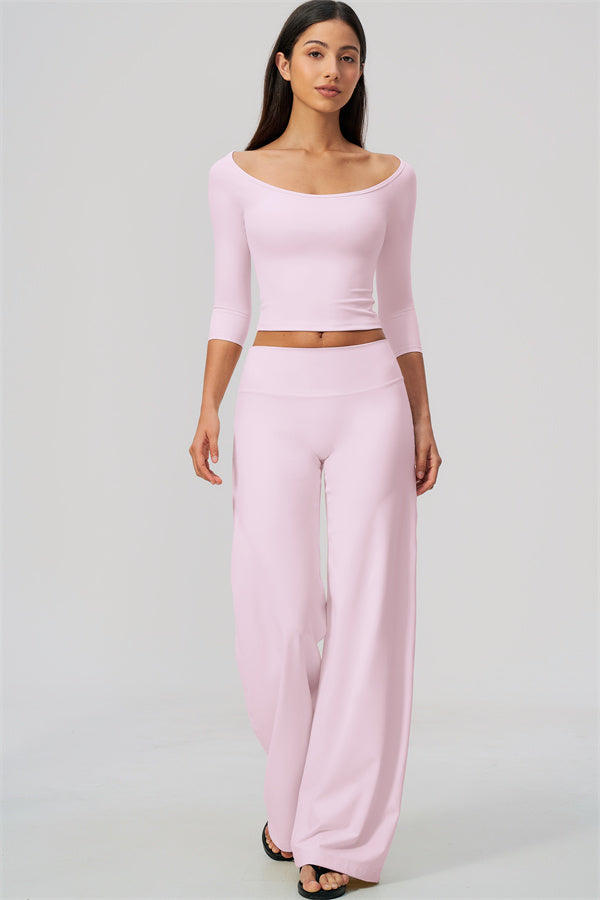 The Twirl Half-Sleeve T-Shirt Straight Leg Pants 2-Piece Set