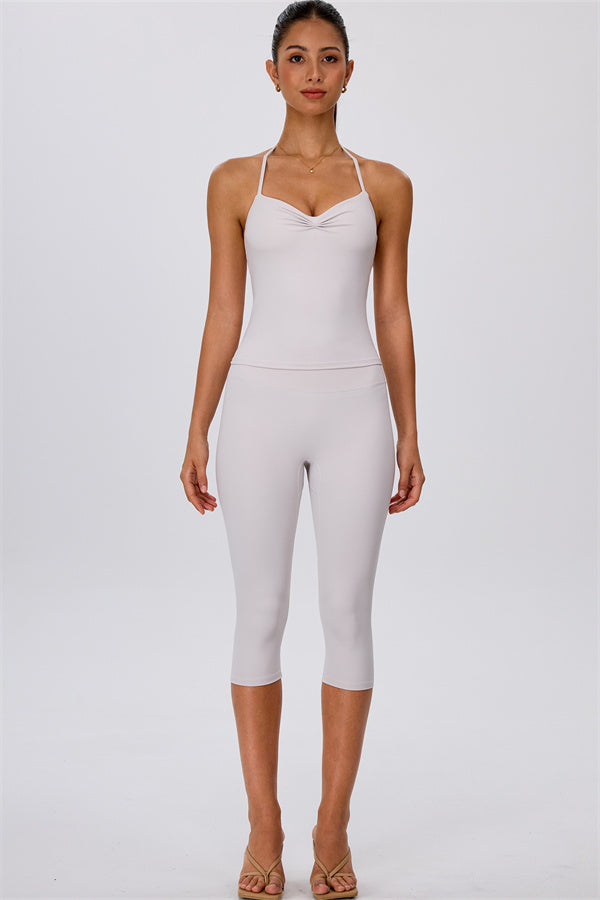 The Energize Halter Tank Top Capri Leggings 2-Piece Set