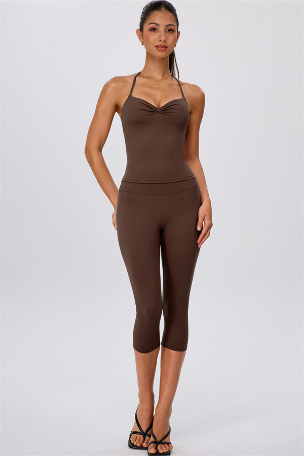 The Energize Halter Tank Top Capri Leggings 2-Piece Set