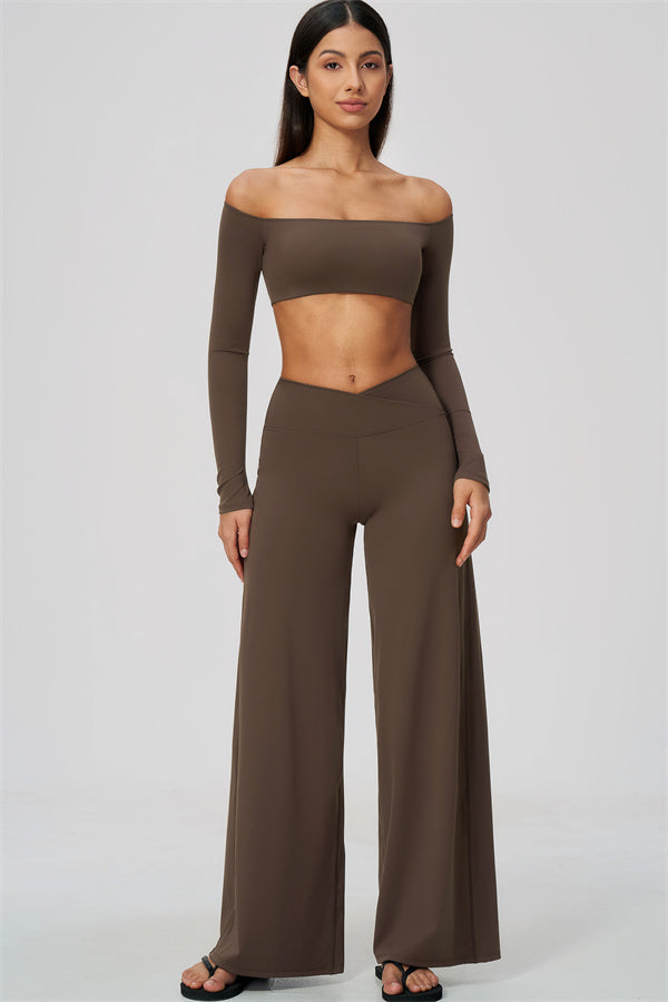The Soiree Crop Top Straight Leg Pants 2-Piece Set