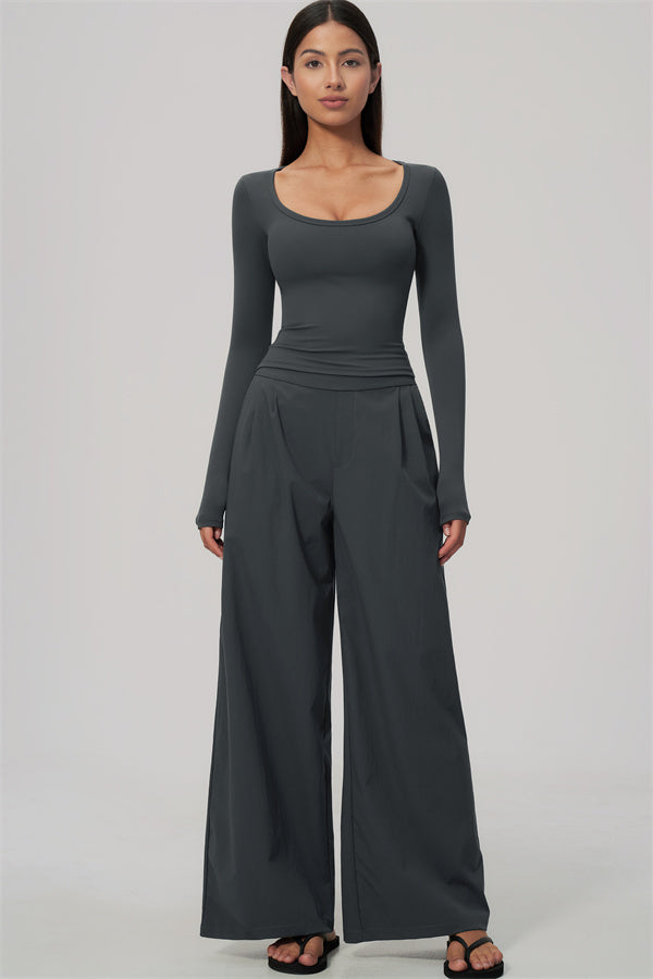 The Amity Long Sleeve T-shirt Wide-Leg Pants 2-Piece Set