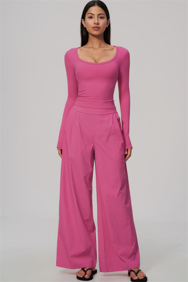 The Amity Long Sleeve T-shirt Wide-Leg Pants 2-Piece Set