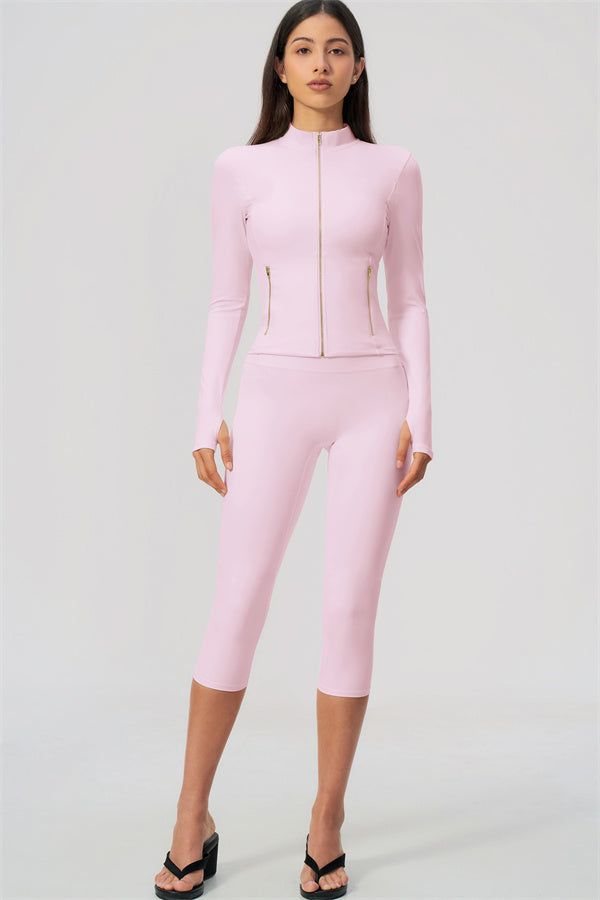 The Twirl Zip Jacket Capri Leggings 2-Piece Set
