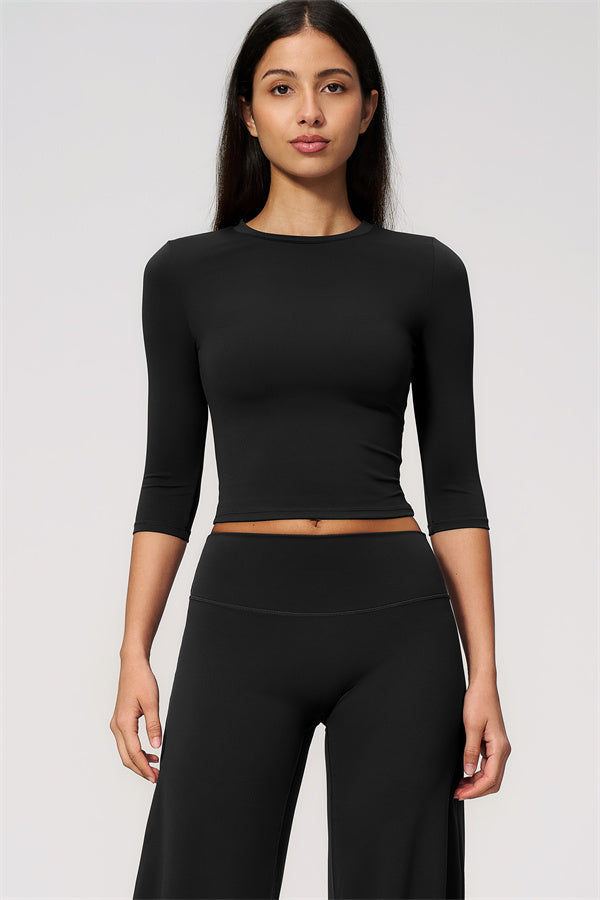 The Natalia Half-Sleeve Top Straight Leg Pants 2-Piece Set