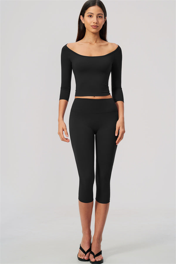 The Twirl Half-Sleeve T-Shirt Capri Leggings 2-Piece Set