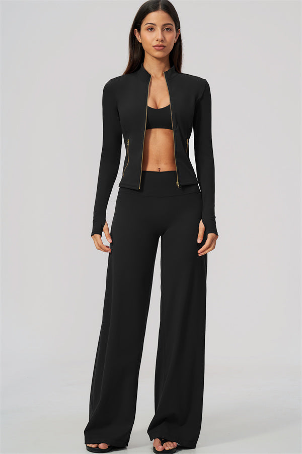 The Twirl Daring Jacket Sports Bra Straight Leg Pants 3-Piece Set