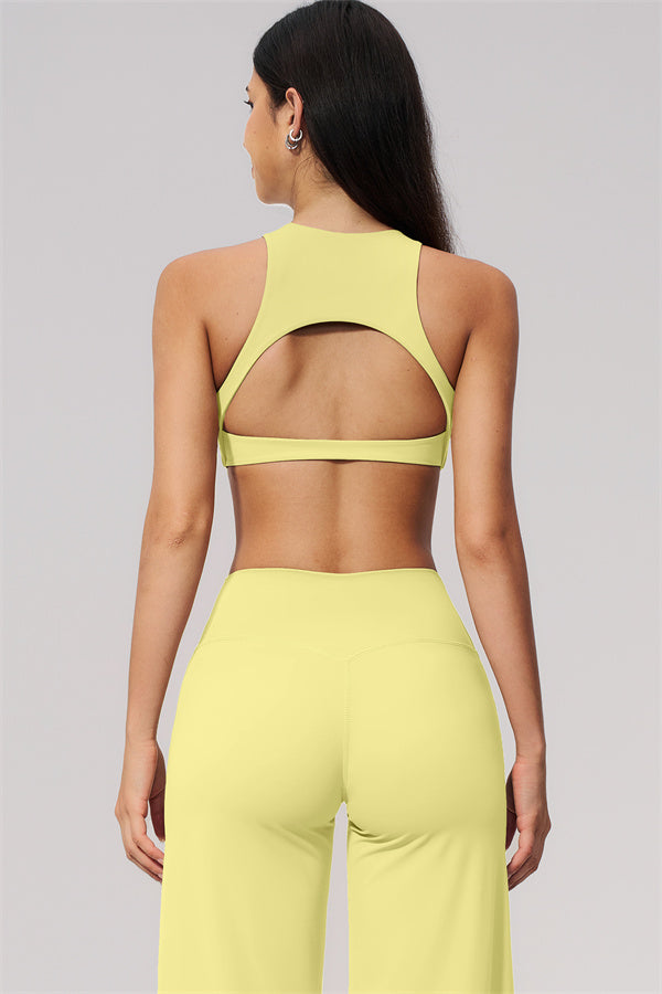 The Twirl Open Back Sports Bra Straight Leg Pants 2-Piece Set