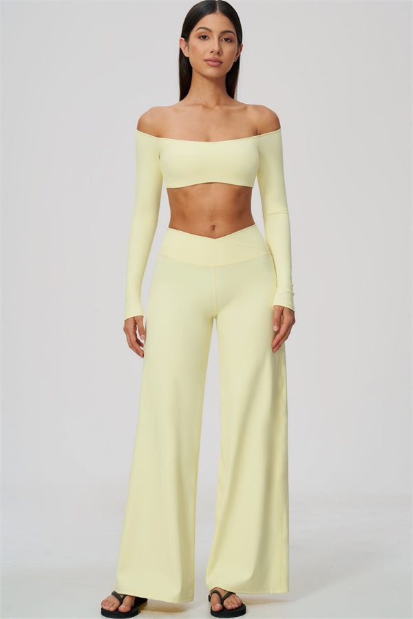 The Soiree Crop Top Straight Leg Pants 2-Piece Set
