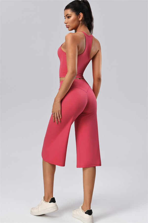 The Velora Crop Top Wide Leg Crop 2-Piece Set