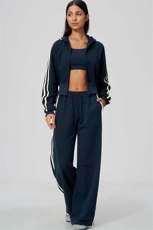 The Tryst Hoodie Sports Bra Sweatpants 3-Piece Set