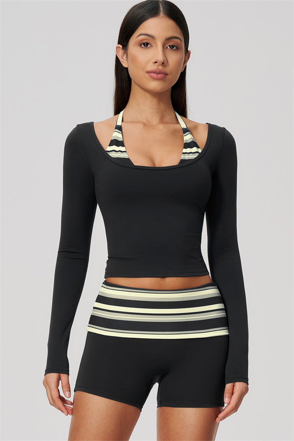 The Enliven Long Sleeve T-shirt Shorts 2-Piece Set