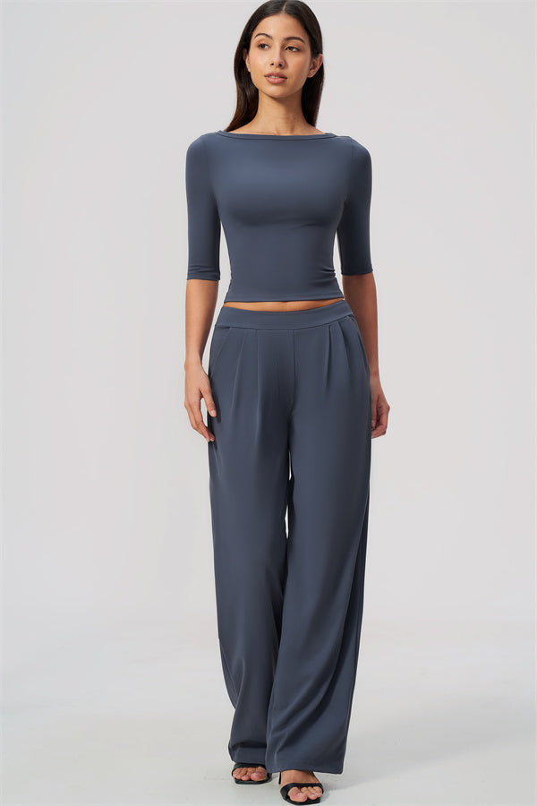 The Flow Motion Half-Sleeve T-Shirt Straight Leg Pants 2-Piece Set