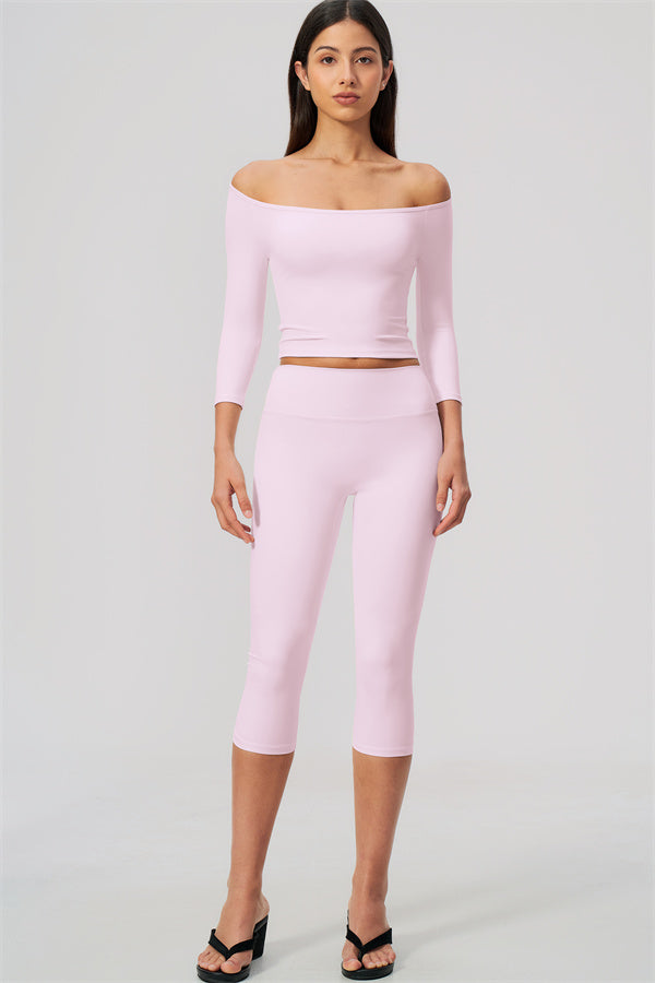 The Twirl Half-Sleeve T-Shirt Capri Leggings 2-Piece Set