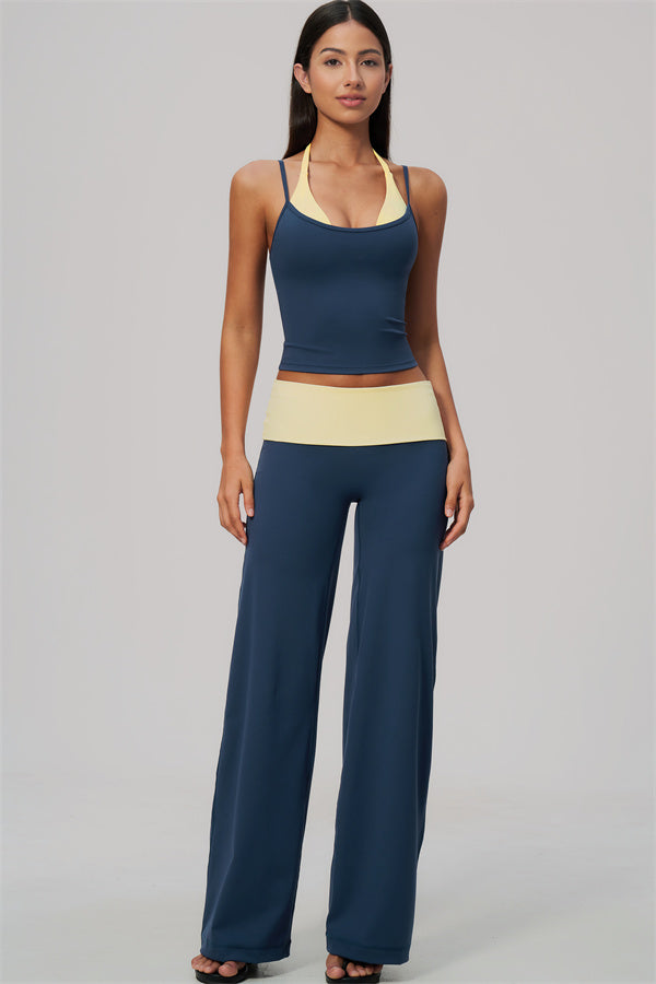 The Cascade Tank Top Color-block Straight Leg Pants 2-Piece Set