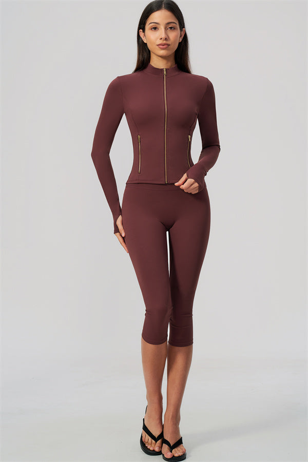 The Twirl Zip Jacket Capri Leggings 2-Piece Set