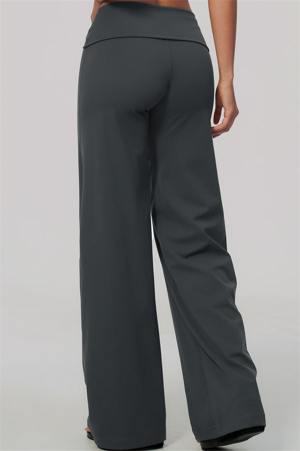 The Twirl Straight Leg Pants Foldover Waist New Colors