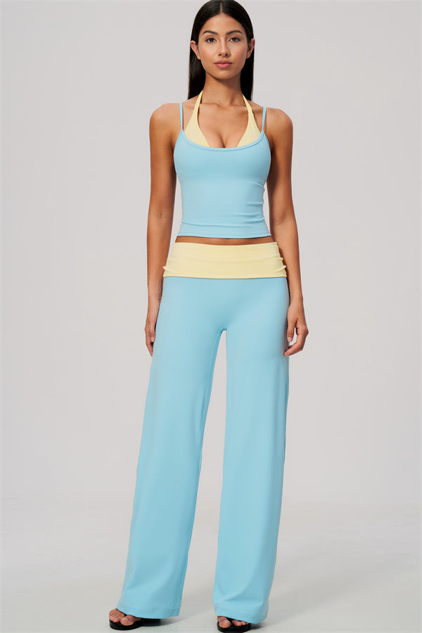 The Cascade Tank Top Color-block Straight Leg Pants 2-Piece Set