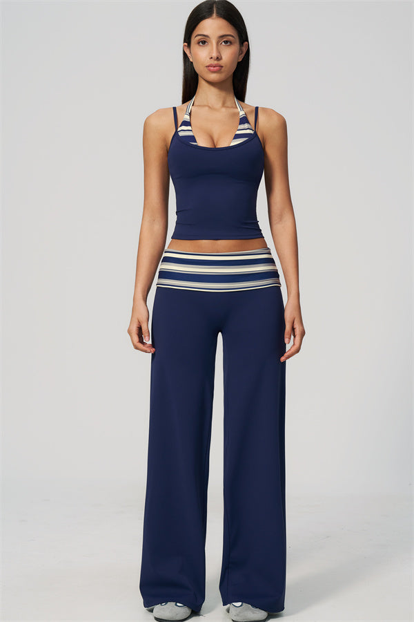 The Enliven Halter Tank Top Straight Leg Pants 2-Piece Set